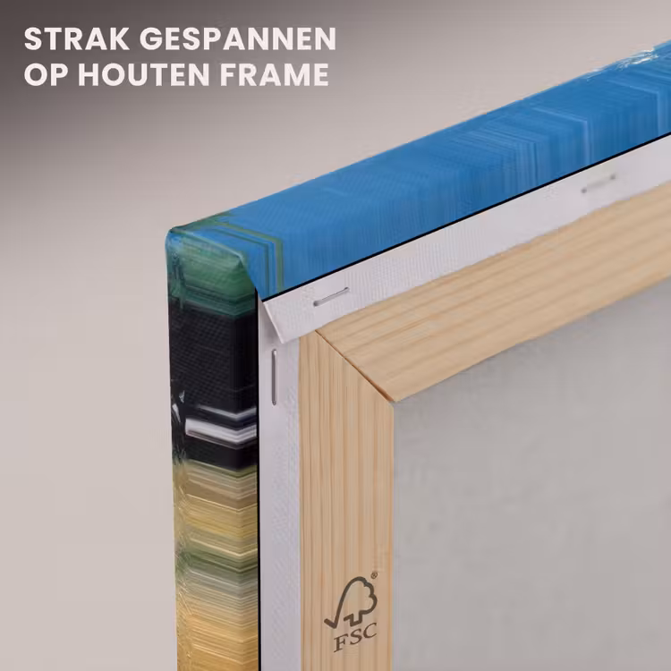 Canvas schilderij - Zandpad - Huis - Bomen - Grasveld — 7