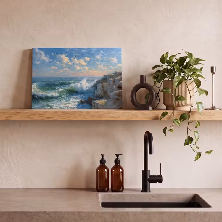 Canvas schilderij - Zee - Golven - Rotsen - Meeuwen — 4