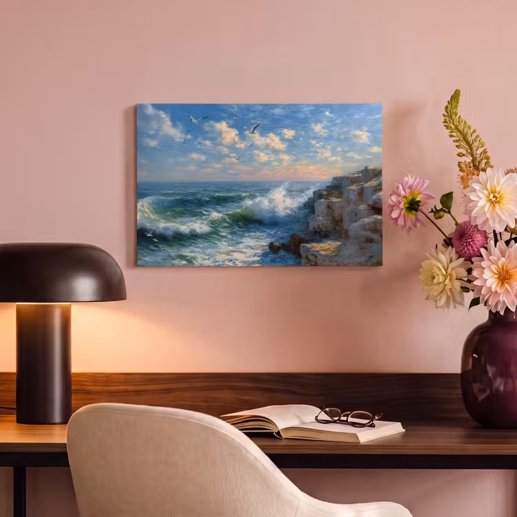 Canvas schilderij - Zee - Golven - Rotsen - Meeuwen — 6