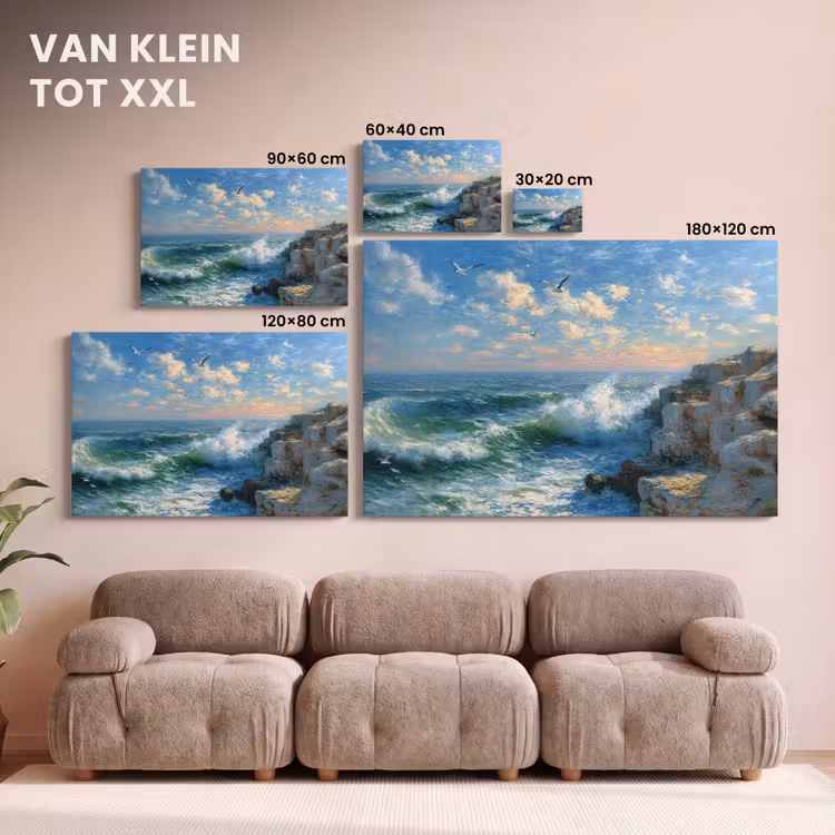 Canvas schilderij - Zee - Golven - Rotsen - Meeuwen — 8