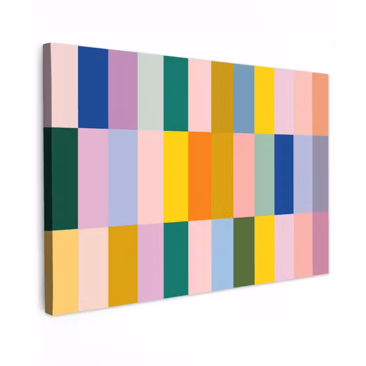 Canvas schilderij - Stroken - Blauw - Patroon - Abstract — 1