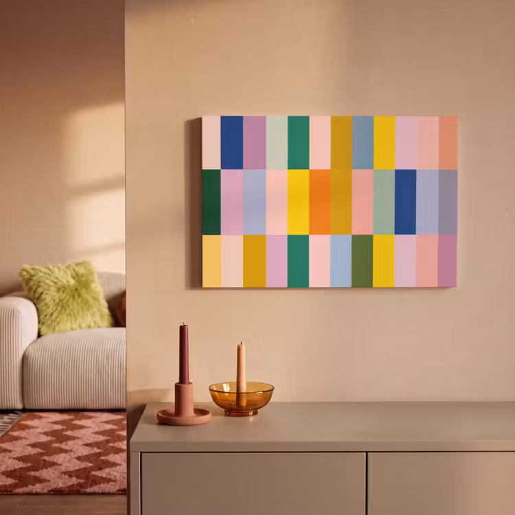 Canvas schilderij - Stroken - Blauw - Patroon - Abstract — 2