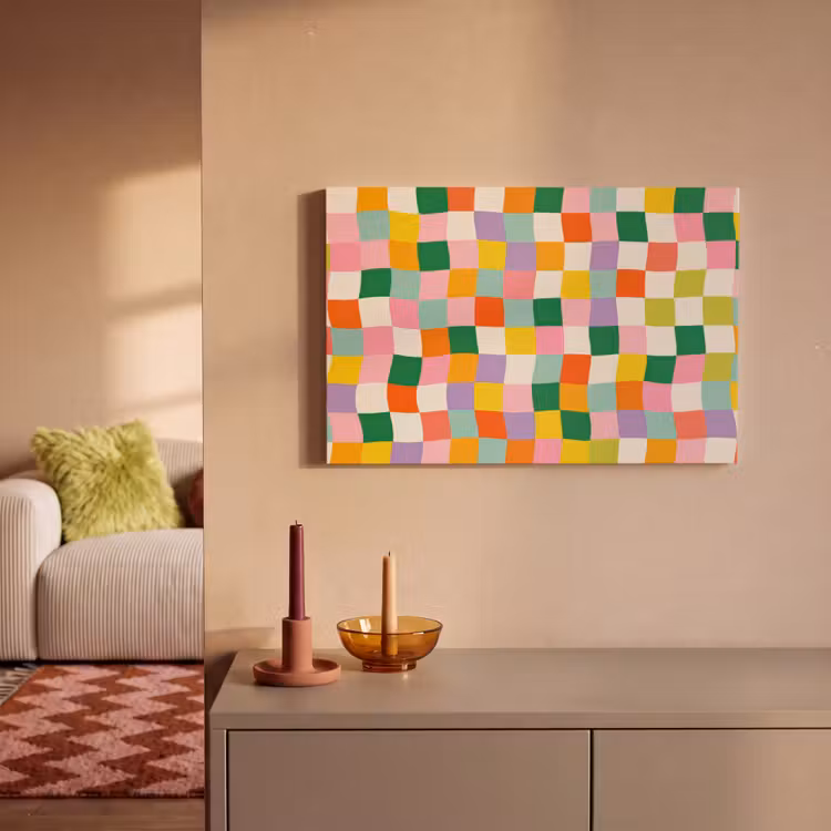 Canvas schilderij - Vierkanten - Kleurrijk - Golvend — 2