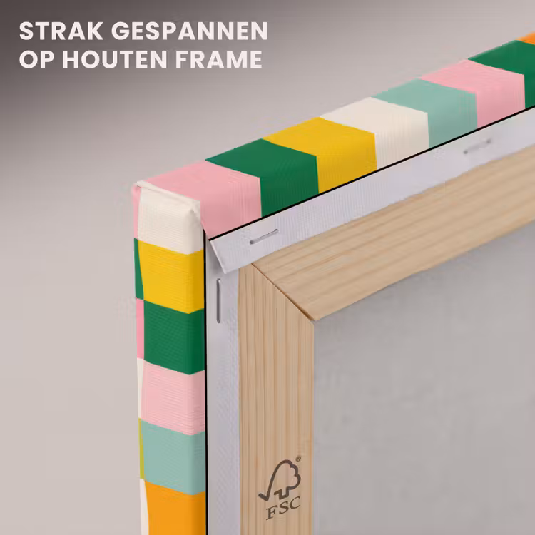 Canvas schilderij - Vierkanten - Kleurrijk - Golvend — 7