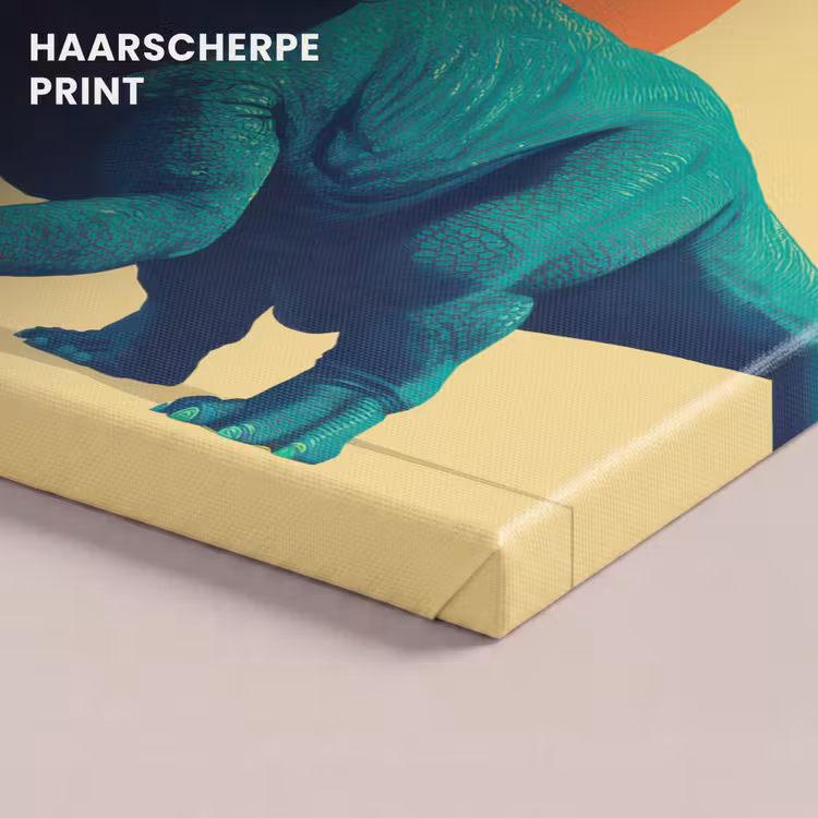 Canvas schilderij - Triceratops - Cirkel - Oranje - Hoorns — 5