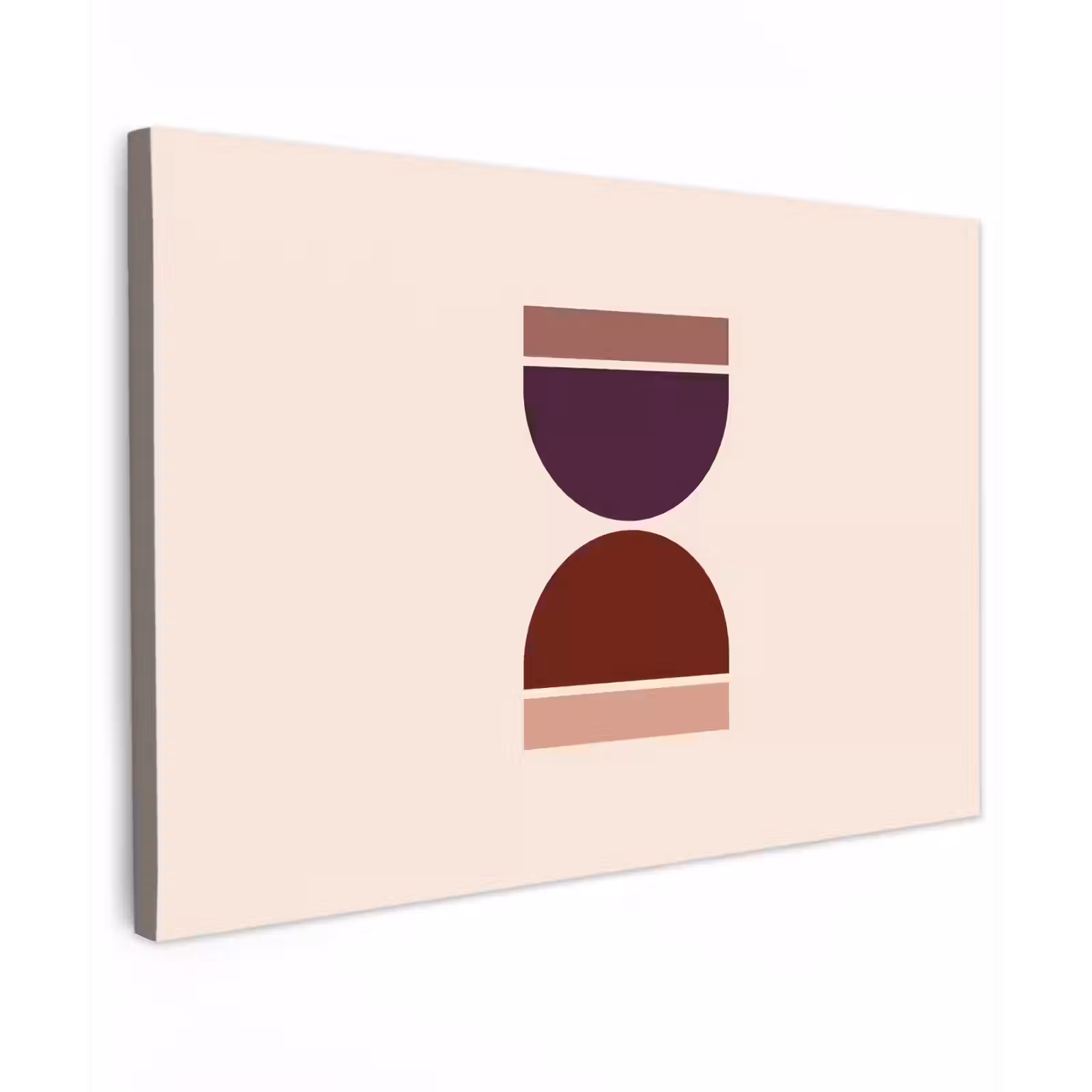 Canvas schilderij - Zandloper - Symmetrisch - Rood - Paars — 1
