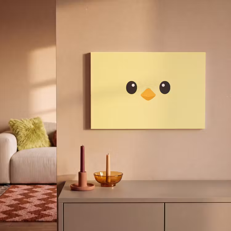Canvas schilderij - Kuiken - Vrolijk - Geel - Minimalistisch — 2