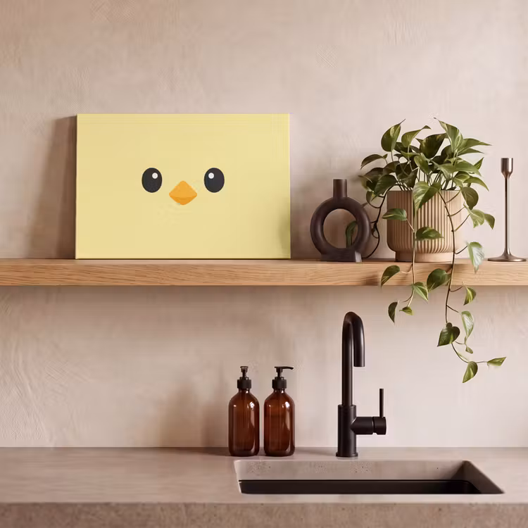Canvas schilderij - Kuiken - Vrolijk - Geel - Minimalistisch — 4