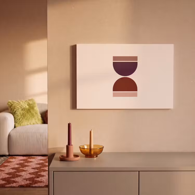 Canvas schilderij - Zandloper - Symmetrisch - Rood - Paars — 2