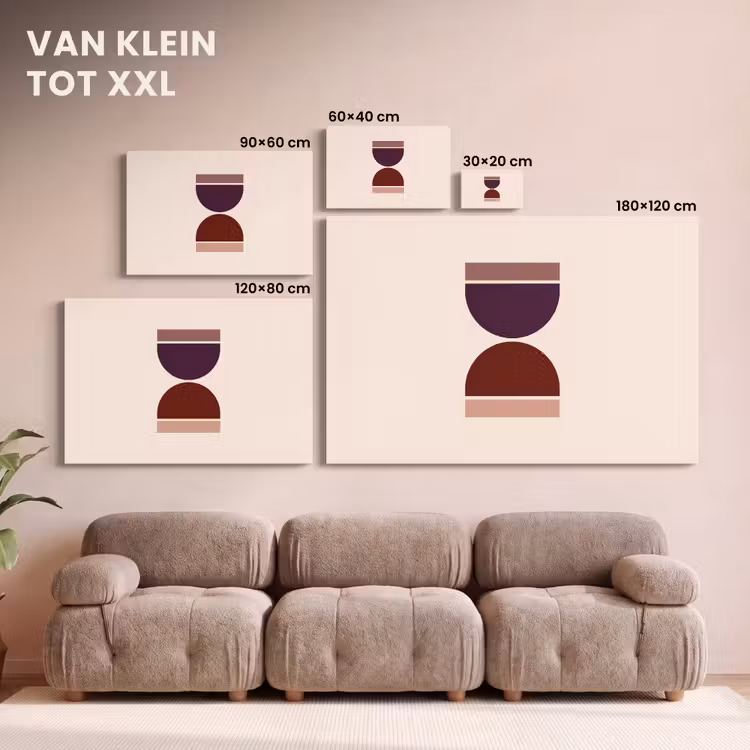 Canvas schilderij - Zandloper - Symmetrisch - Rood - Paars — 8