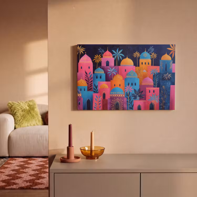 Canvas schilderij - Kleurrijke gebouwen - Avondlicht - Islamitisch — 2