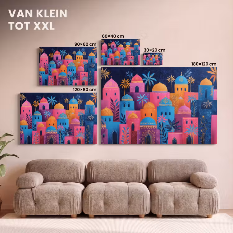 Canvas schilderij - Kleurrijke gebouwen - Avondlicht - Islamitisch — 8