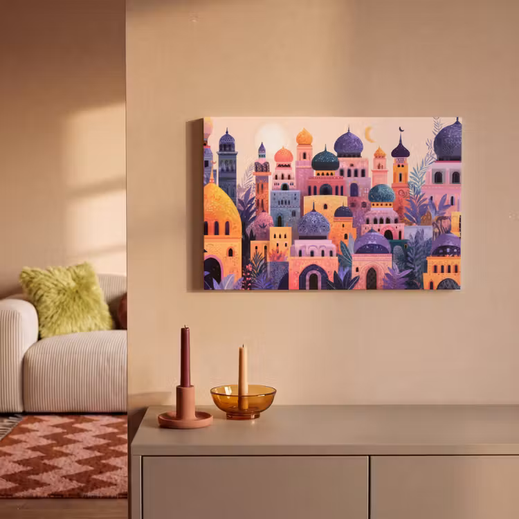 Canvas schilderij - Kleurrijke stad - Zon - Islamitisch — 2