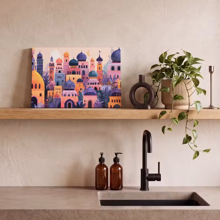Canvas schilderij - Kleurrijke stad - Zon - Islamitisch — 4