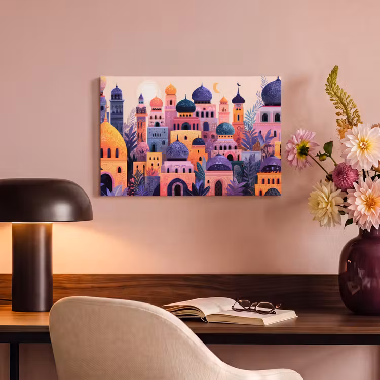 Canvas schilderij - Kleurrijke stad - Zon - Islamitisch — 6