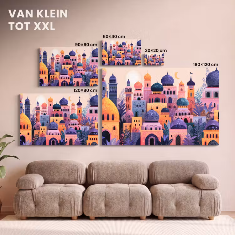 Canvas schilderij - Kleurrijke stad - Zon - Islamitisch — 8