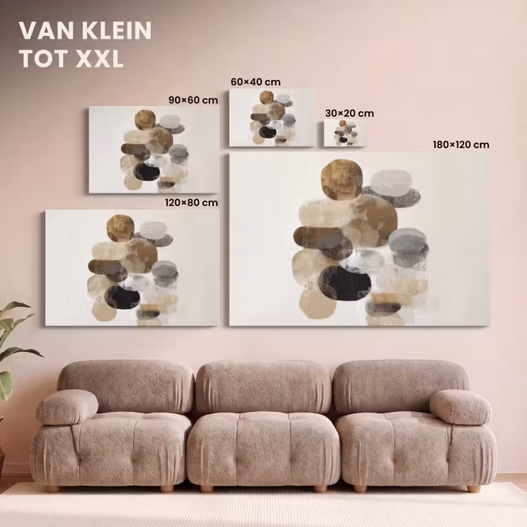 Canvas schilderij - Ovaal - Kleurvlakken - Penseelstreken — 8