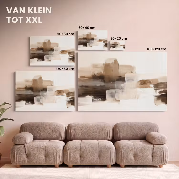 Canvas schilderij - Penseelstreken - Abstract landschap - Rust — 8