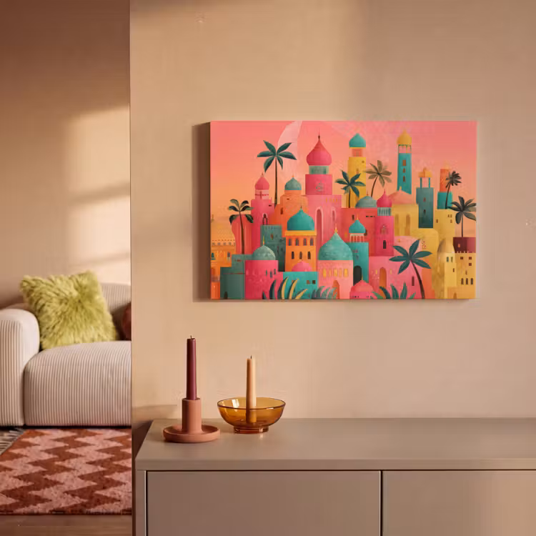 Canvas schilderij - Kleurrijk - Palmbomen - Islamitisch — 2