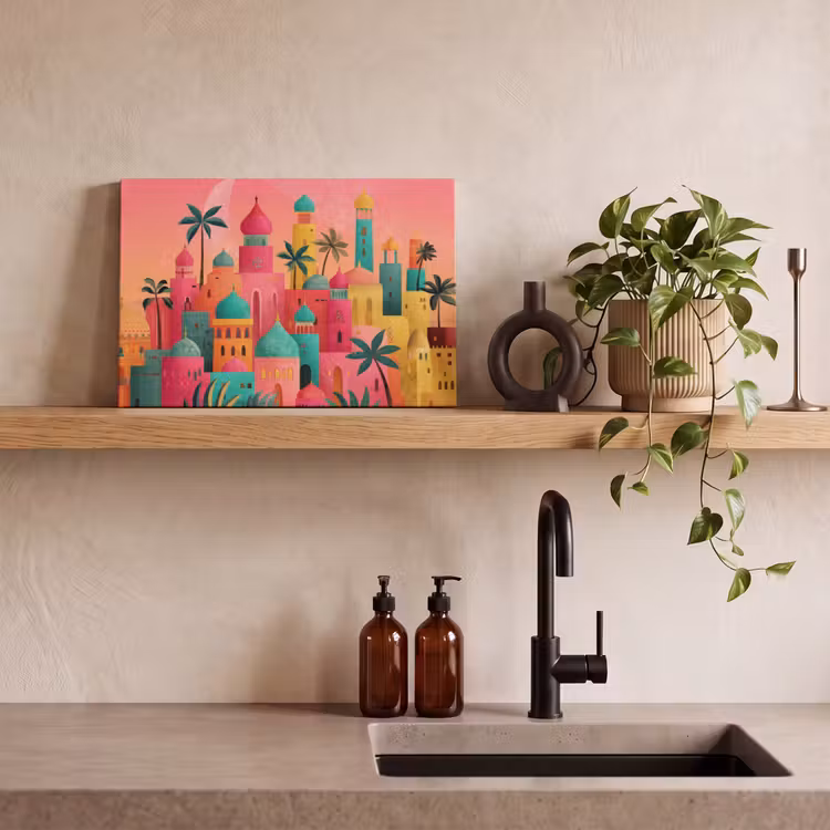 Canvas schilderij - Kleurrijk - Palmbomen - Islamitisch — 4