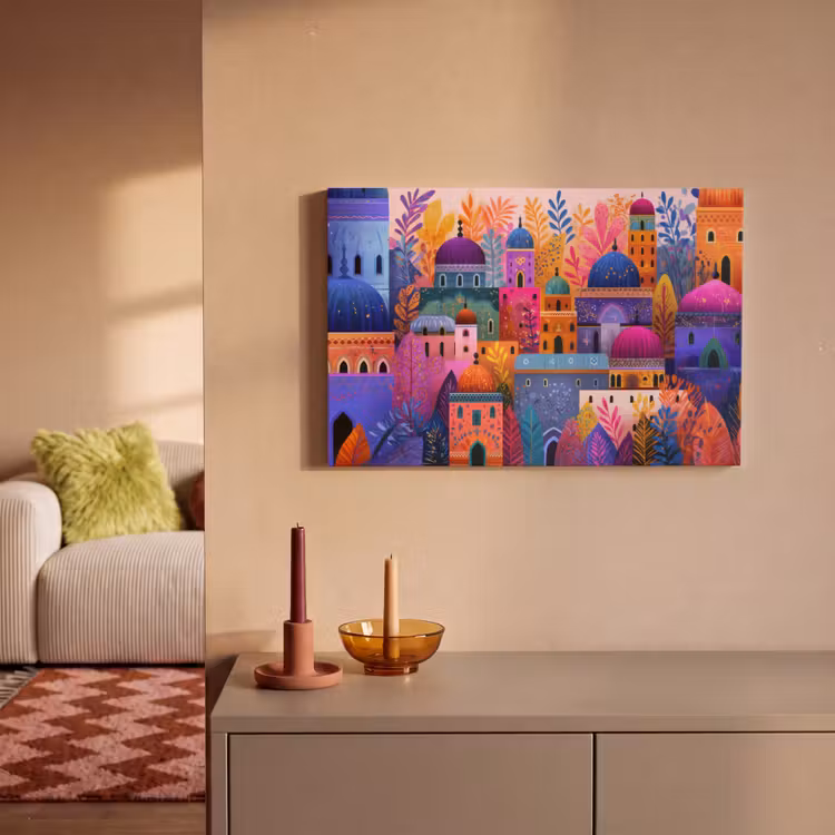 Canvas schilderij - Kleurrijk paradijs - Levendig - Islamitisch — 2