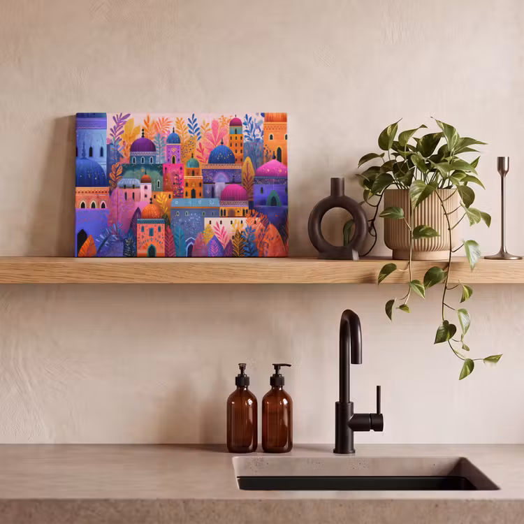 Canvas schilderij - Kleurrijk paradijs - Levendig - Islamitisch — 4