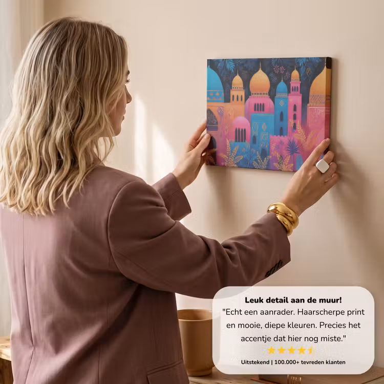Canvas schilderij - Kleurrijk - Stad - Nacht - Islamitisch — 3