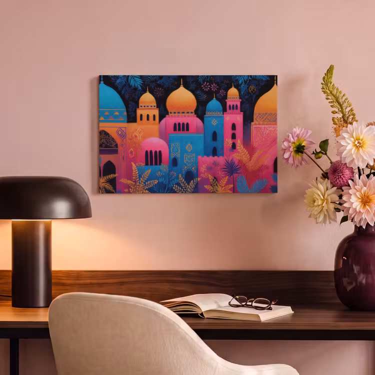 Canvas schilderij - Kleurrijk - Stad - Nacht - Islamitisch — 6