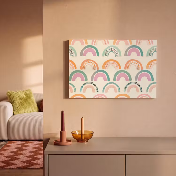 Canvas schilderij - Regenboog - Pastel - Patroon — 2