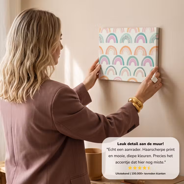 Canvas schilderij - Regenboog - Pastel - Patroon — 3