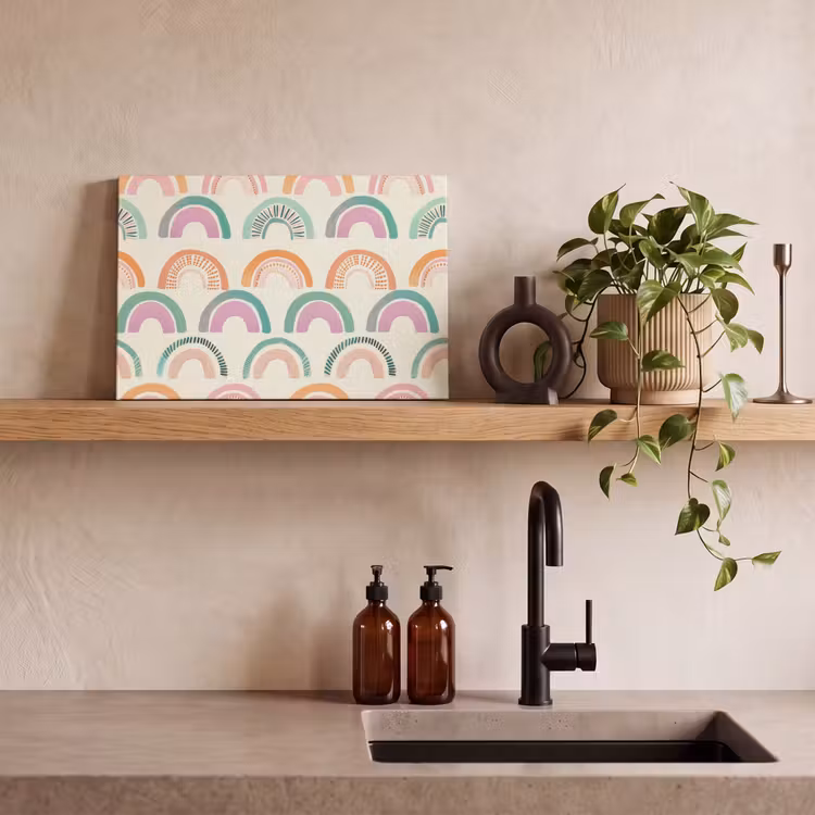 Canvas schilderij - Regenboog - Pastel - Patroon — 4