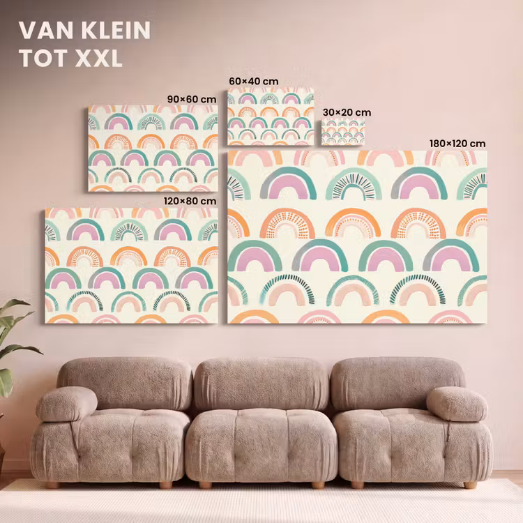 Canvas schilderij - Regenboog - Pastel - Patroon — 8