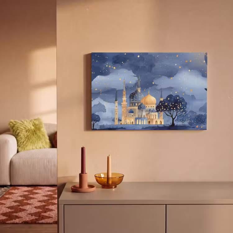 Canvas schilderij - Sterrenhemel - Goud - Moskee — 2