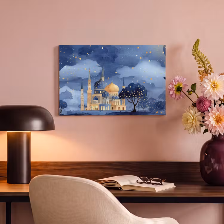 Canvas schilderij - Sterrenhemel - Goud - Moskee — 6