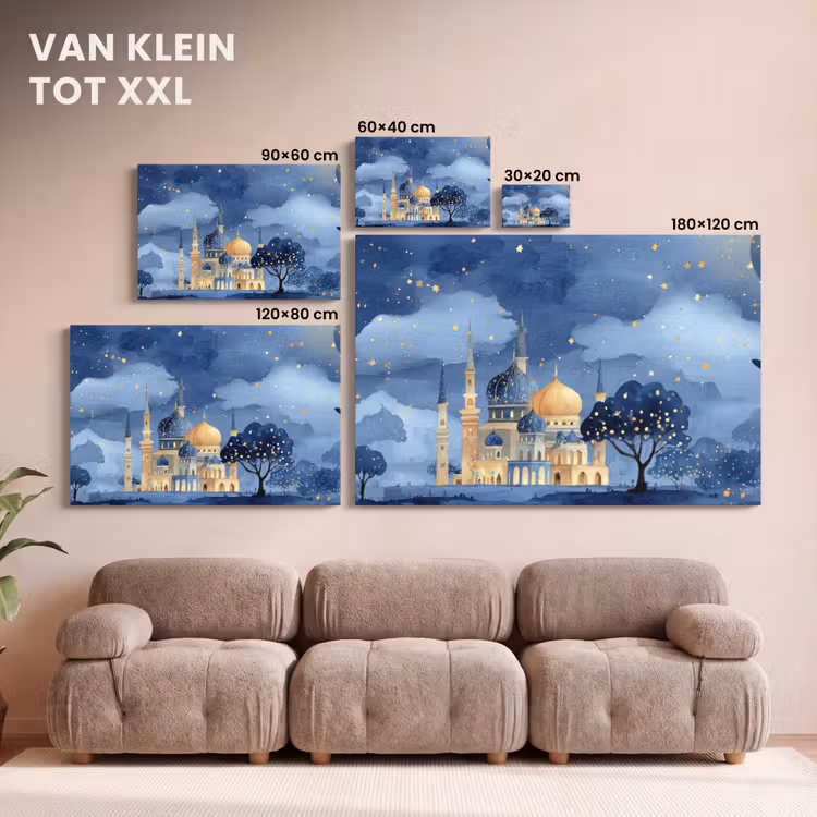 Canvas schilderij - Sterrenhemel - Goud - Moskee — 8