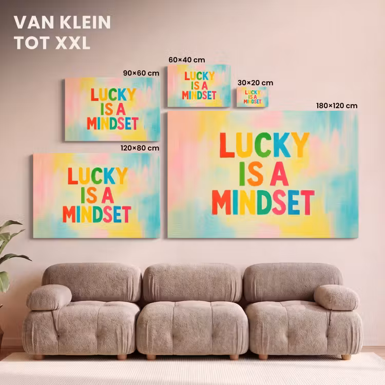 Canvas schilderij - Quote - Lucky - Regenboogkleuren — 8