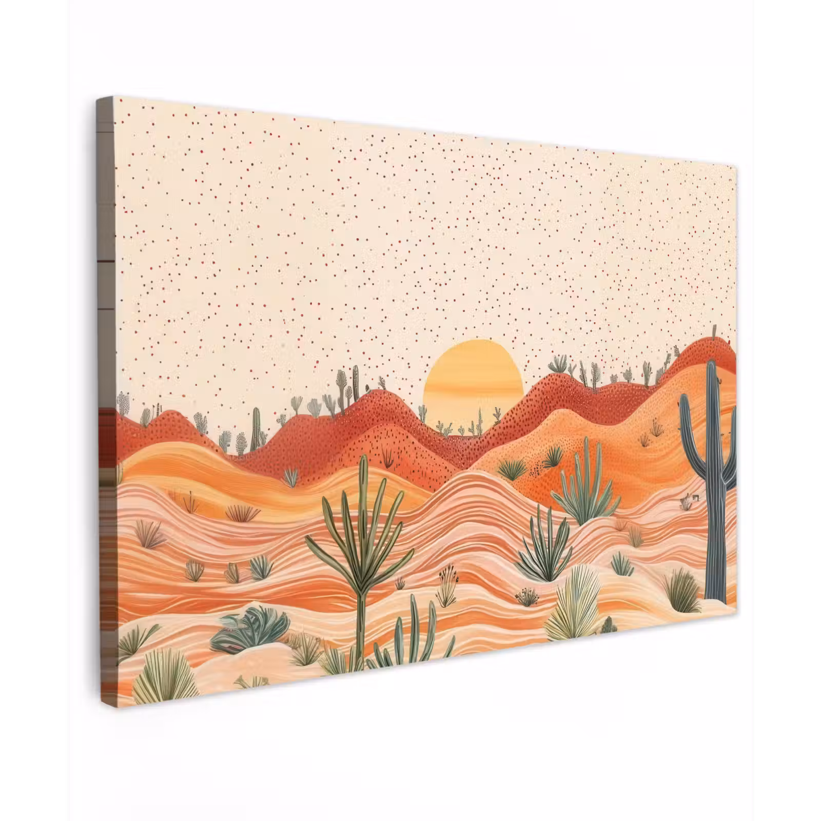 Canvas schilderij - Landschap - Heuvels - Zonsondergang — 1