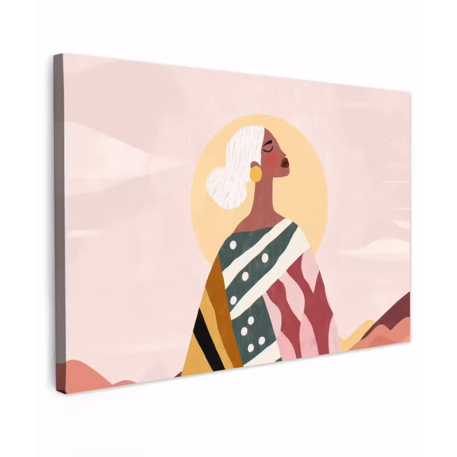 Canvas schilderij - Vrouw - Zon - Kleurrijk — 1
