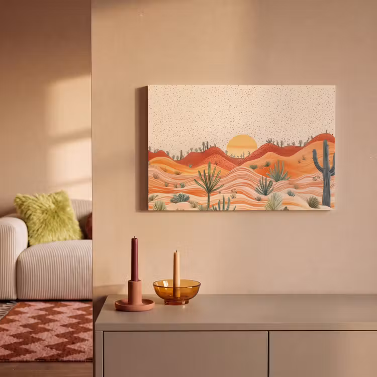 Canvas schilderij - Landschap - Heuvels - Zonsondergang — 2