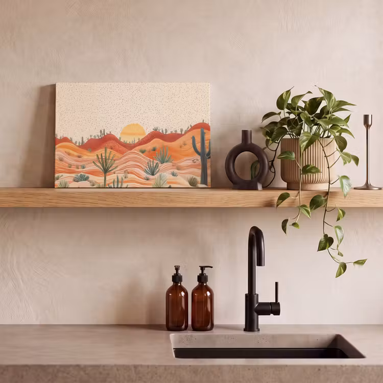 Canvas schilderij - Landschap - Heuvels - Zonsondergang — 4