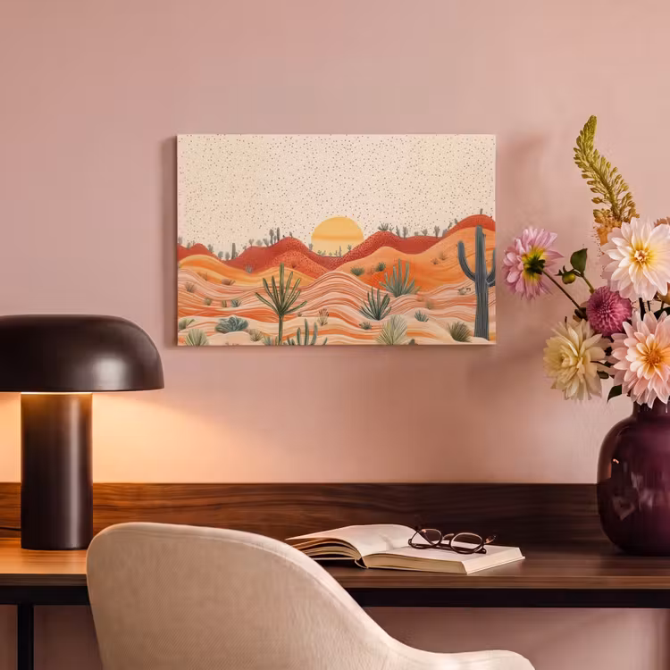 Canvas schilderij - Landschap - Heuvels - Zonsondergang — 6