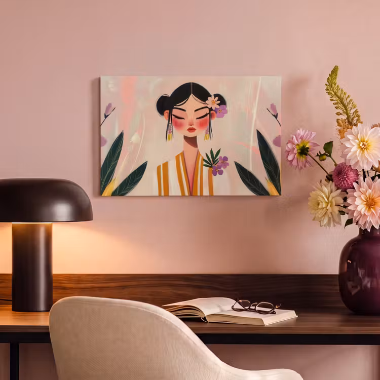 Canvas schilderij - Vrouw - Bloemen - Pastel — 6