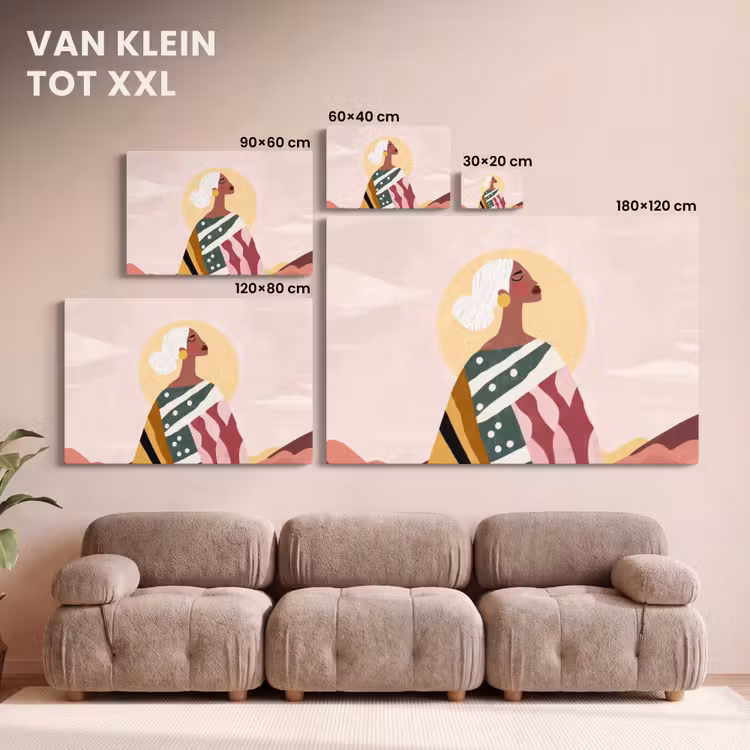 Canvas schilderij - Vrouw - Zon - Kleurrijk — 8