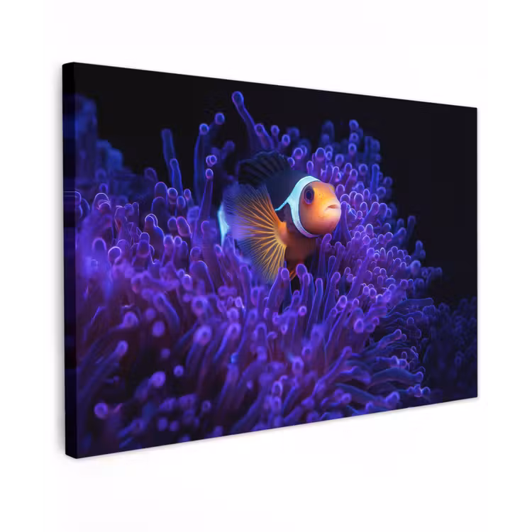 Canvas schilderij - Koraal - Vis - Oranje - Zee — 1