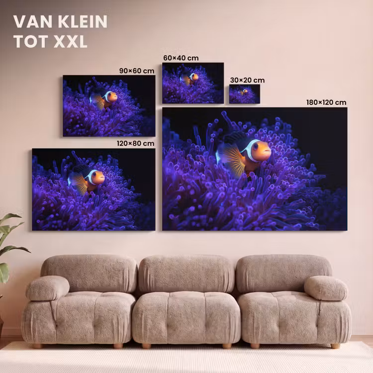 Canvas schilderij - Koraal - Vis - Oranje - Zee — 8