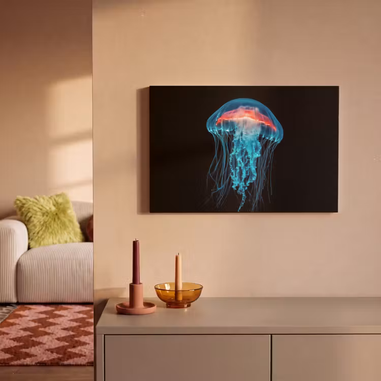 Canvas schilderij - Kwal - Tentakels - Blauw - Licht — 2