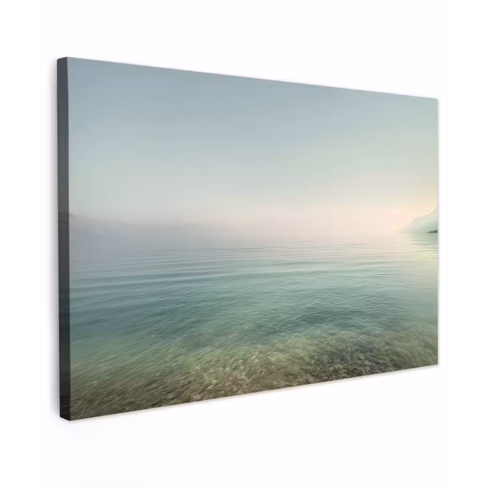 Canvas schilderij - Zee - Horizon - Blauw - Mist — 1
