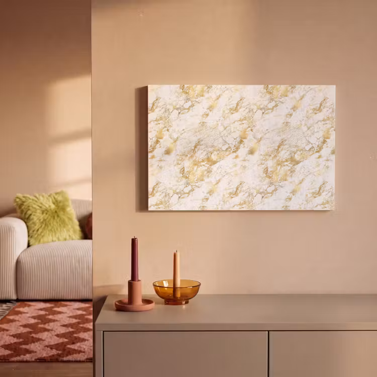 Canvas schilderij - Marmer - Goud - Structuur — 1