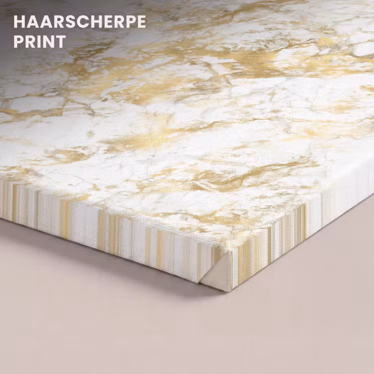 Canvas schilderij - Marmer - Goud - Structuur — 4
