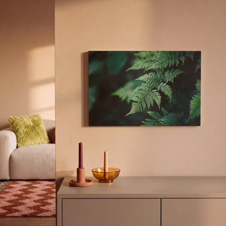 Canvas schilderij - Varenblad - Groen - Structuur - Wazig — 2